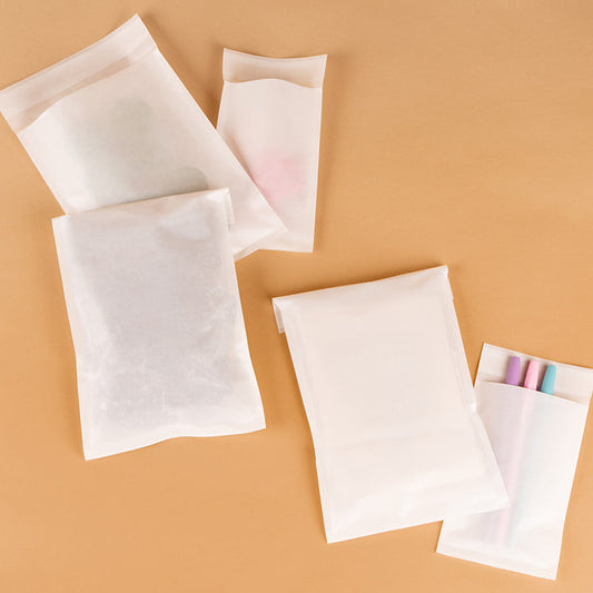 (A)Small Glassine Bags For Sustainable Product Packaging with Flap Flat Glassine Waxed Paper Cookie 200 Pcs